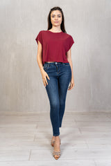 Maglia crop quadrata viscosa leggera
