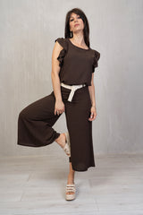 Blusa Plum Soft con Manica Volant