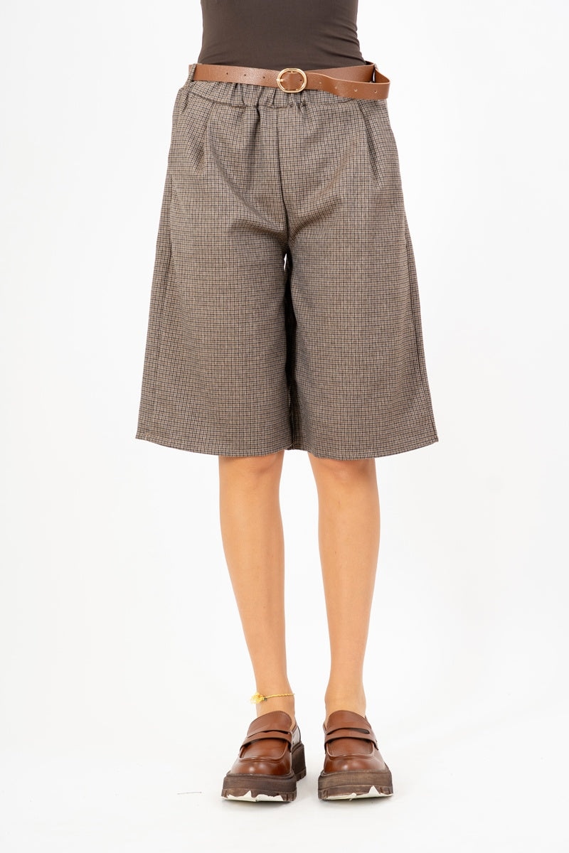 Bermuda London Check con cintura.