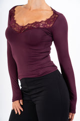 Maglia Scollatura Lace Touch