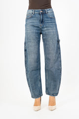 Jeans Banana Fit Wash The con Tasche Laterali.