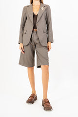 Giacca London Check con spilla.