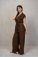 Completo tela di viscosa Gilet e Pantalone