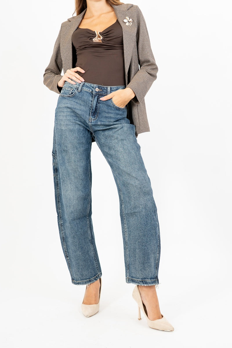 Jeans Banana Fit Wash The con Tasche Laterali.