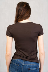 Maglia in viscosa con scollo a V arricciato e dettaglio metal
