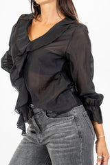 Blusa Tencel Ruffle.