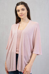 Cardigan lungo in filo lurex