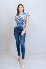 Jeans push-up skinny a vita alta Denim Scuro.