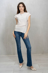 Maglia in Tela Effetto Seta Beige