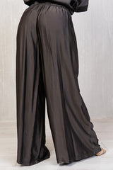 Pantalone ampio in viscosa e seta con coulisse