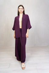 Kimono corto in tessuto fluido