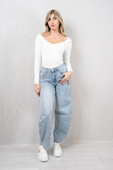 Body Basic Elasticizzato con Scollo Ampio