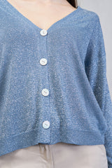 Cardigan leggero con filo lurex