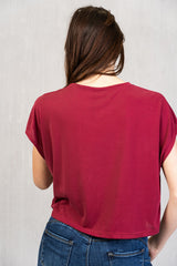 Maglia crop quadrata viscosa leggera