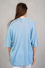Cardigan lungo in filo lurex