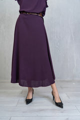 Gonna Plum Swing con Cintura in Vita Elasticizzata
