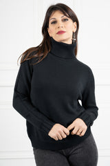 Maglia collo alto manica raglan