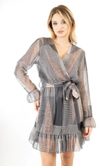 Abito georgette incrocio patchwork