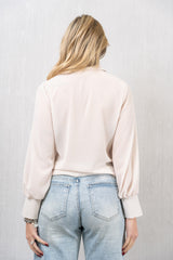 Camicia in Georgette Velata con Arriccio Centrale