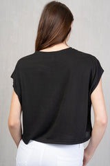 Maglia crop quadrata viscosa leggera