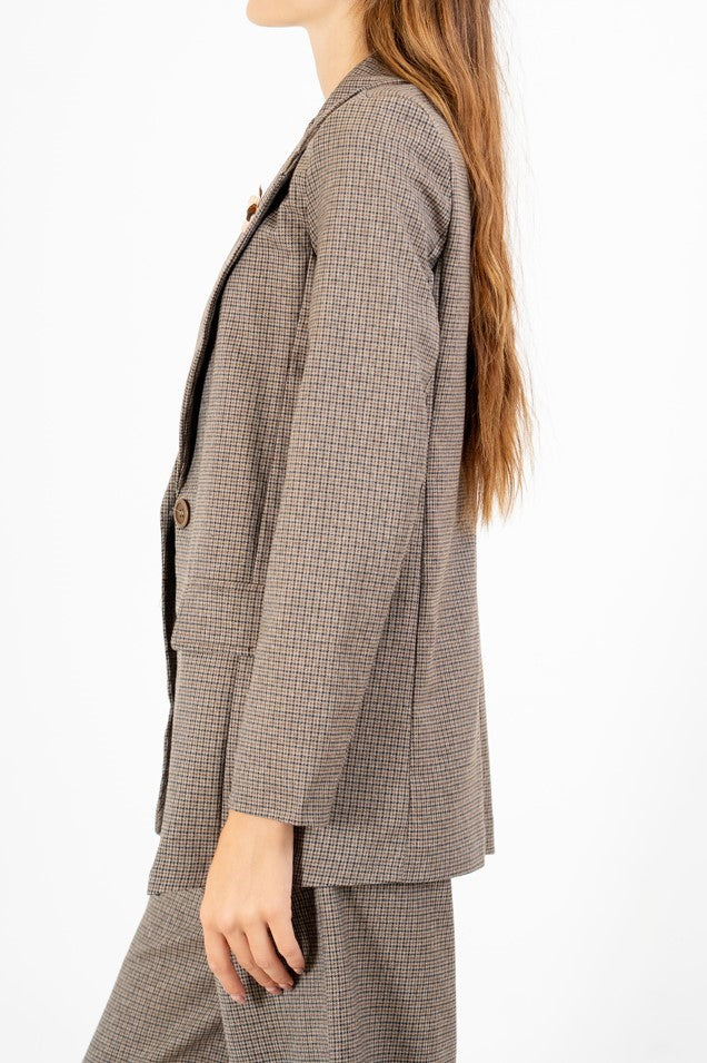 Giacca London Check con spilla.