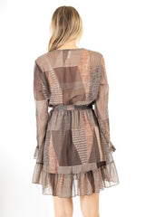 Abito georgette incrocio patchwork