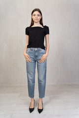 Maglia Viscosa con Anello Drappeggiato