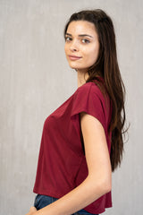 Maglia crop quadrata viscosa leggera