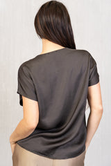 Maglia scollo a V in viscosa e seta