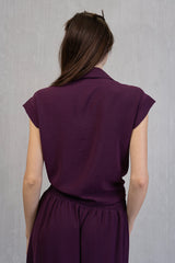 Camicia annodata con maniche corte