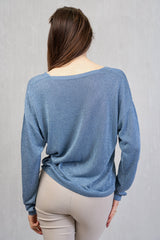 Cardigan leggero con filo lurex