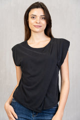 Maglia asimmetrica in misto viscosa