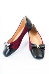 Ballerina bicolore con fiocco