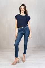 Maglia crop quadrata viscosa leggera