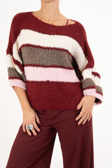 Maglione ColorWave a righe in misto lana