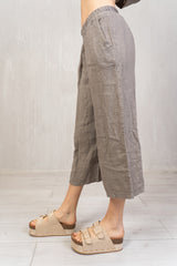 Pantagonna in 100% lino con elastico in vita
