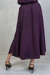 Gonna Plum Swing con Cintura in Vita Elasticizzata