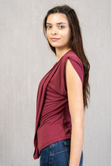 Maglia asimmetrica in misto viscosa