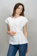 Maglia in Tela Effetto Seta Bianco