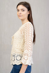 Cardigan crochet cotone