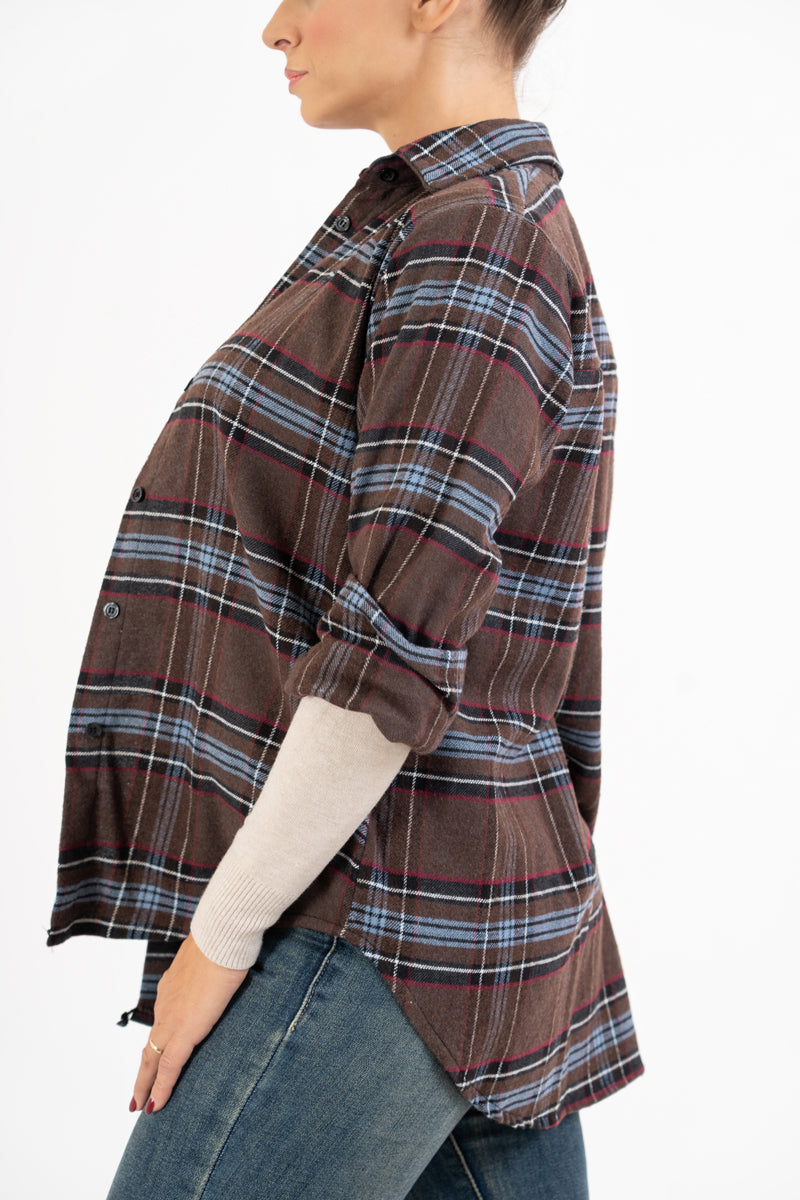 Camicia Over in Flanella Rusty Check