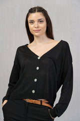 Cardigan leggero con filo lurex