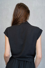 Camicia annodata con maniche corte