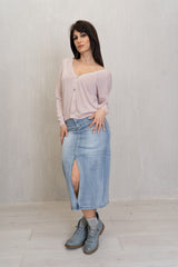 Cardigan leggero con filo lurex