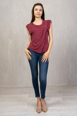 Maglia asimmetrica in misto viscosa
