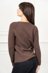 Maglia over girocollo ampia manica raglan