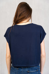 Maglia crop quadrata viscosa leggera