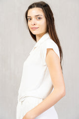 Camicia annodata con maniche corte