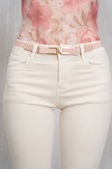 Cintura elastica minimal con fibbia metallica – Rosa Oro
