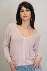 Cardigan leggero con filo lurex